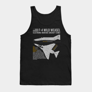 F-4 phantom f-4g Wild weasel Blueprint US Aircraft Plane USAF Airplane Tank Top